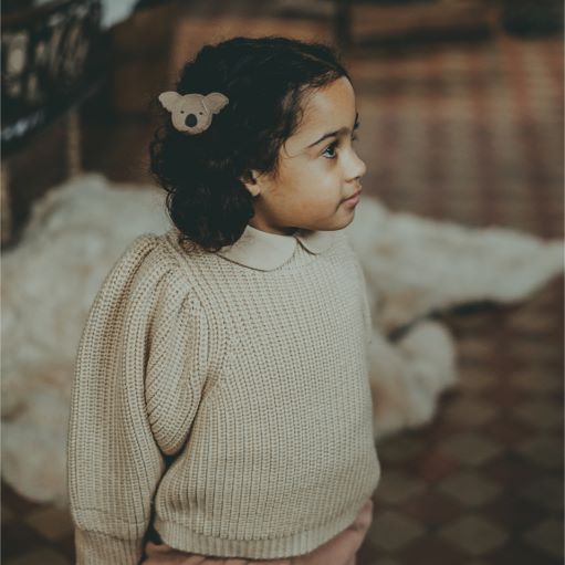 Leren elastiek voor in het haar voor kinderen in de vorm van een koala van Donsje