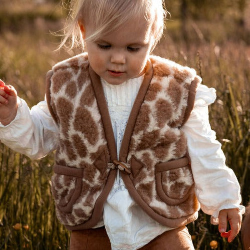 We Are Wovens Bodywarmer junior giraf