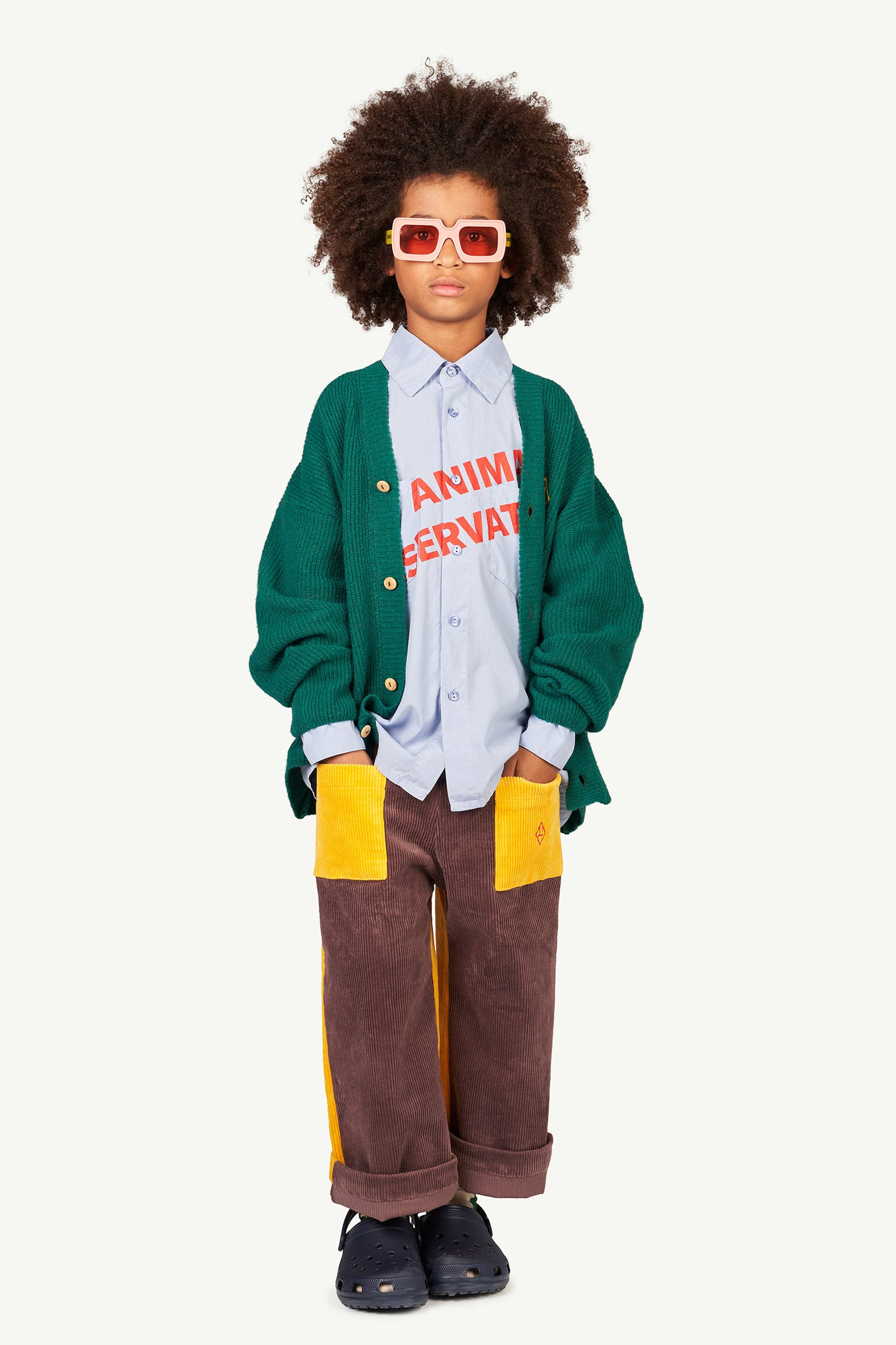 The Animals Observatory PLAIN RACOON KIDS+ CARDIGAN - GREEN