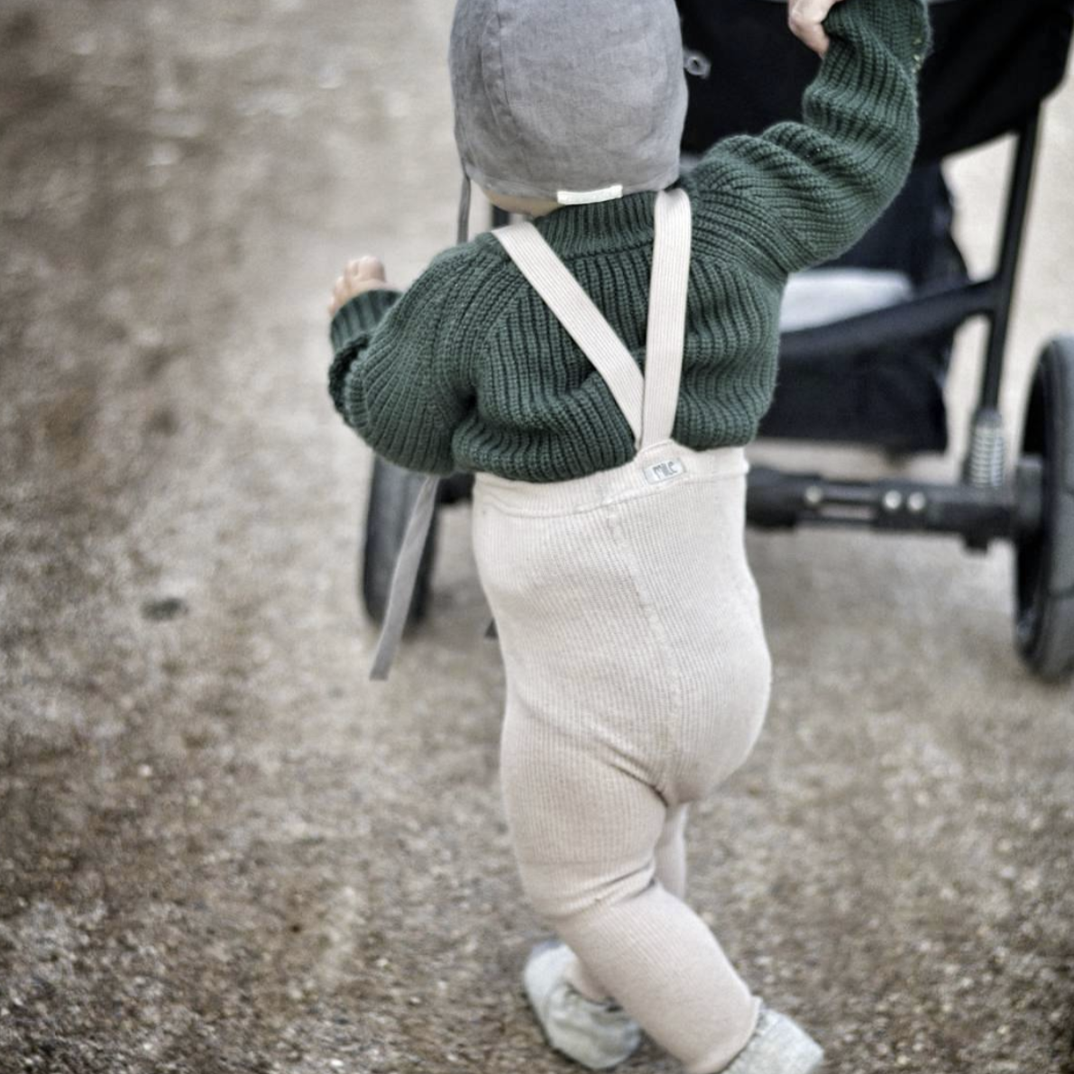 Mile Maillot met bretels en voetjes creamy