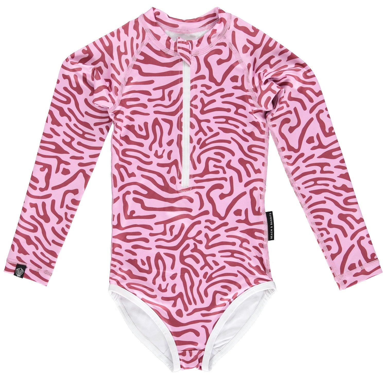 UV zwempak voor een meisje met lange mouw en een patroon erop