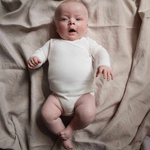Overslagromper voor baby's in Gentle White (naturel) met een strikje als afwerking van Mar Mar Copenhagen.