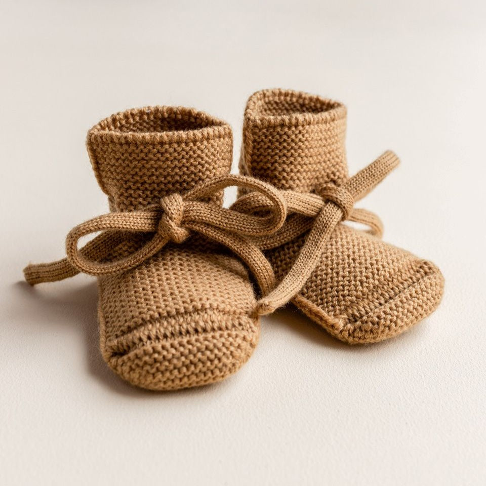 Voorzijde Booties ochre hvid