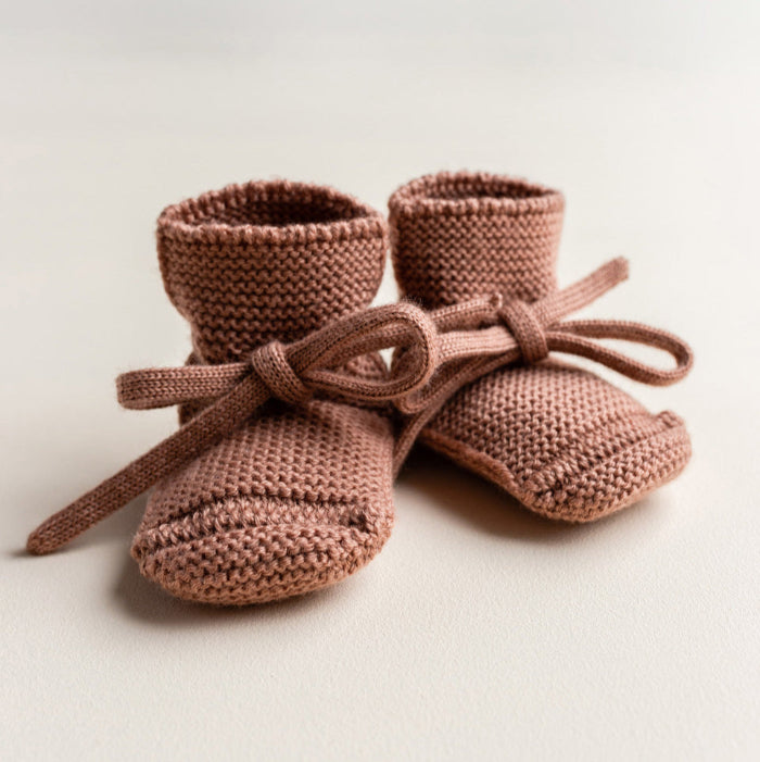 Booties terracotta voorzijde Hvid