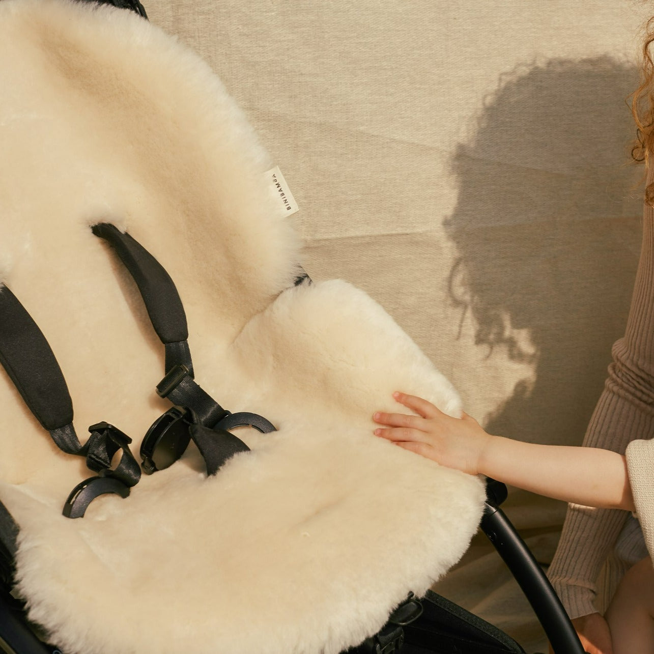 Binibamba Sheepskin snuggler peanut