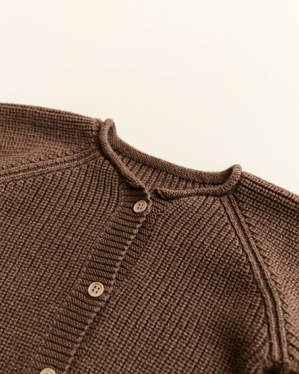 knoop Cardigan baby mocha hvid