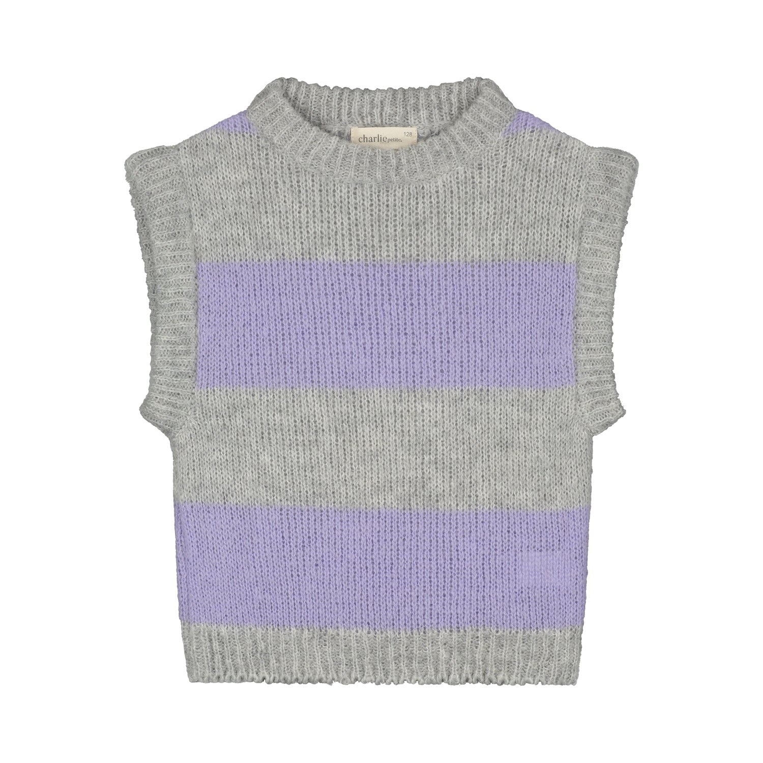 Charlie Petit nela spencer grey lila stripe voorkant.