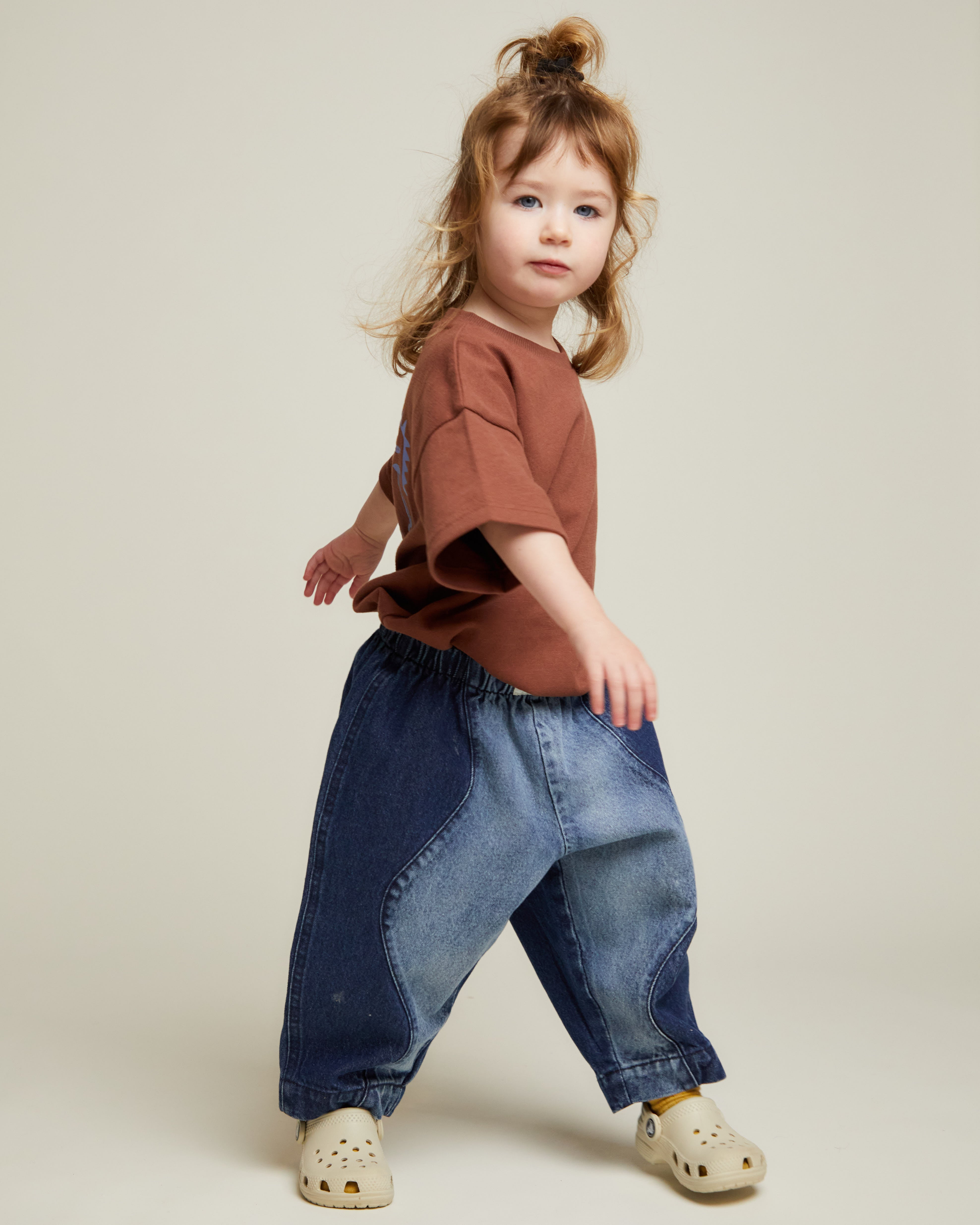Wave denim trouser