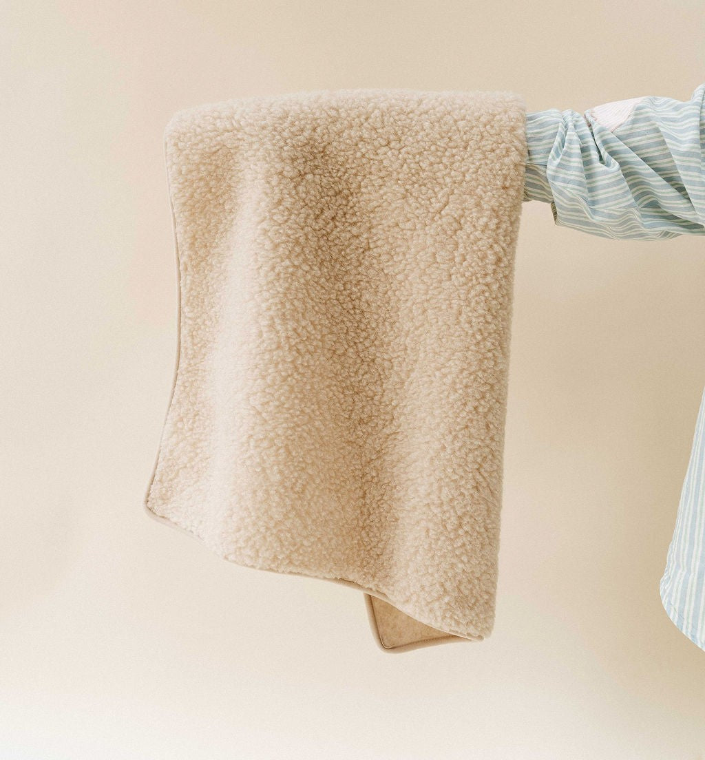 Deken 100% wol beige