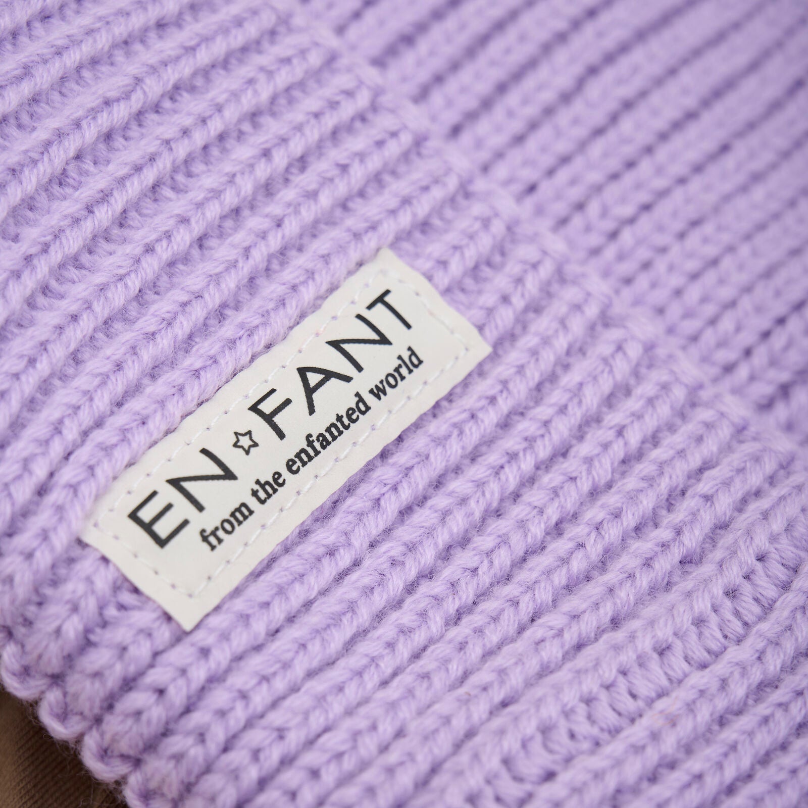 Beanie wol gevoerd lavender enfant