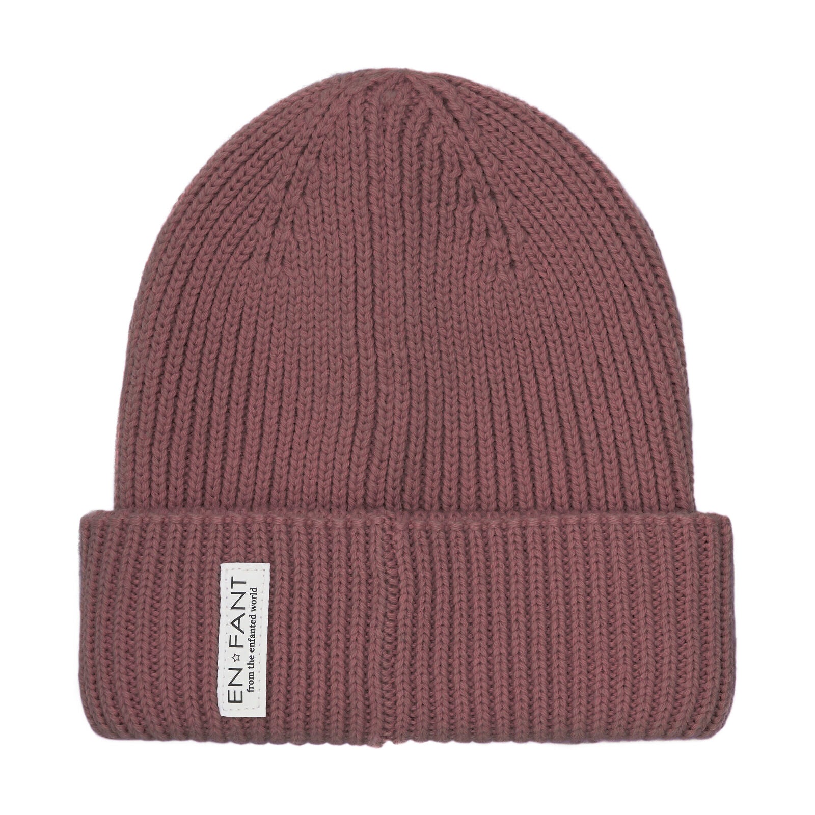 Beanie wol gevoerd rose taupe enfant