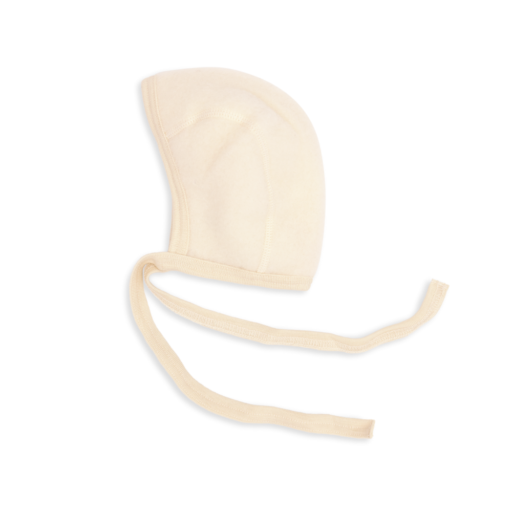 Engel Natur Fleece strikmutsje naturel