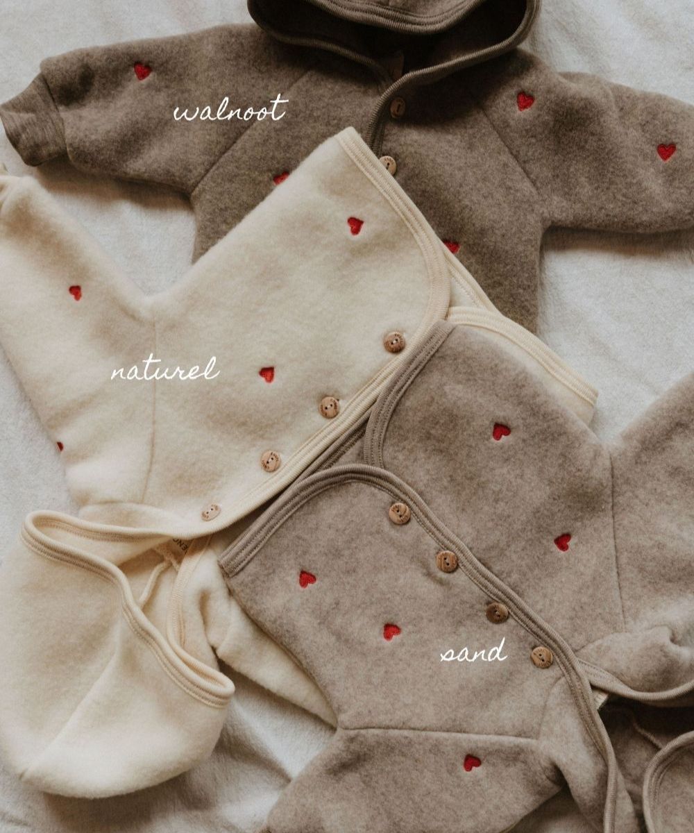 Veste polaire cœurs noyer édition limitée