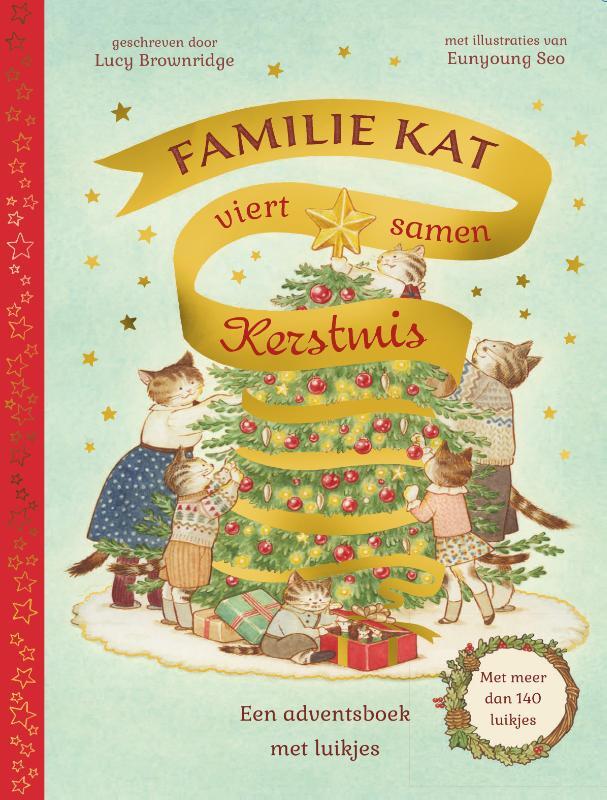 Familie Kat viert samen kerstmis voorzijde