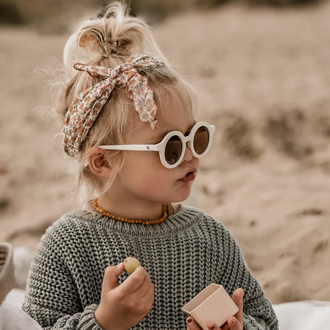 Grech en co Zonnebril wit UV400 filter