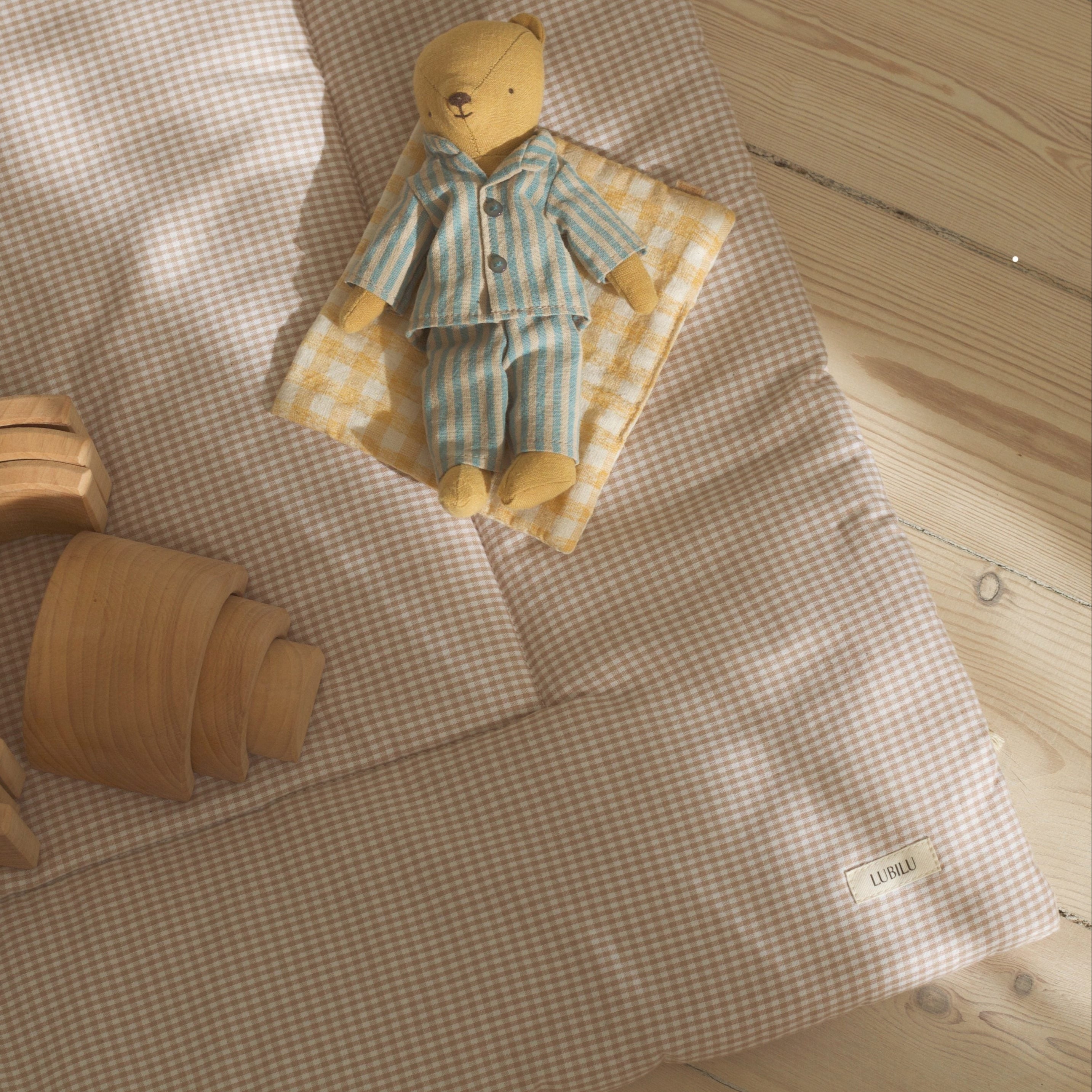 Speelmat beige ruitjes