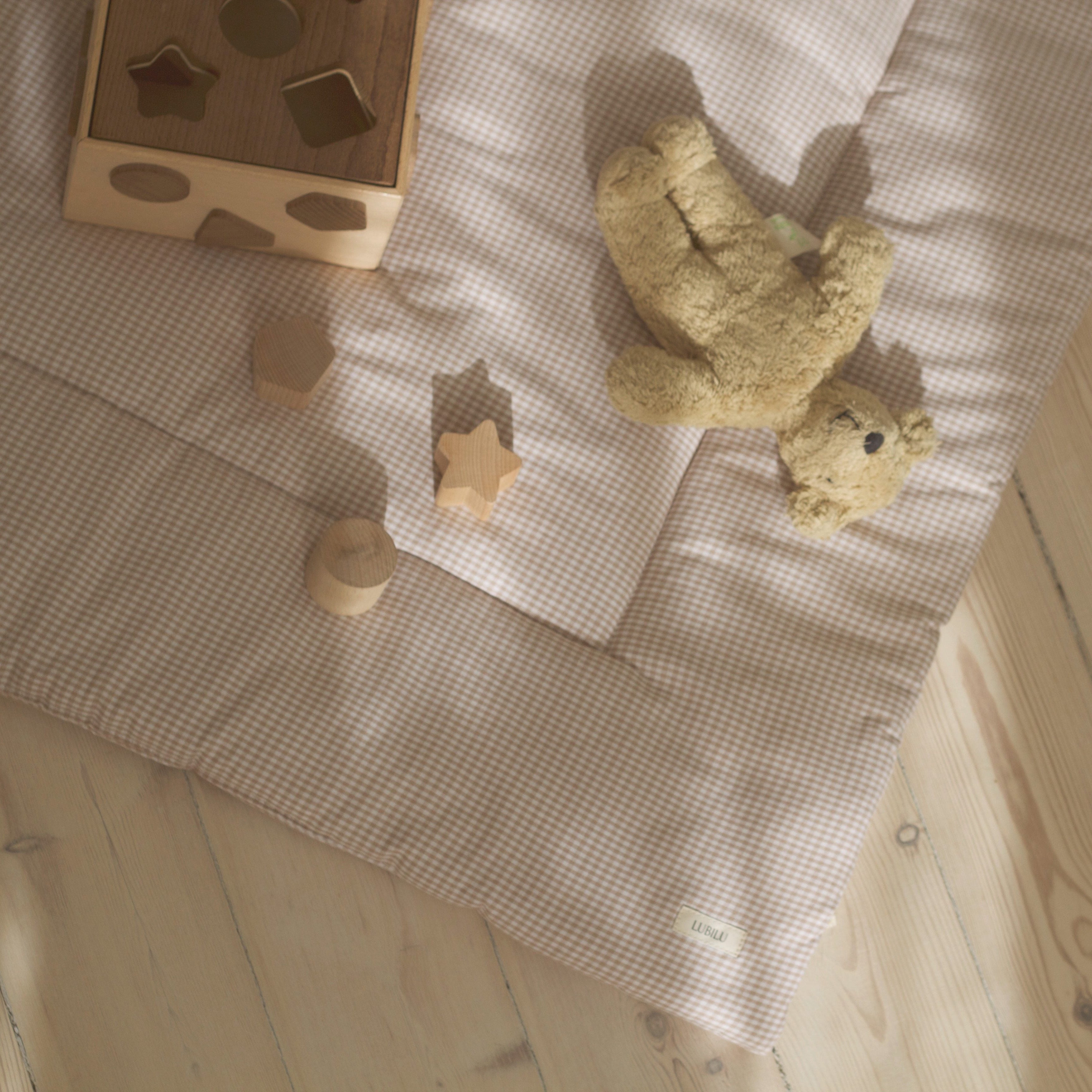 Speelmat beige ruitjes