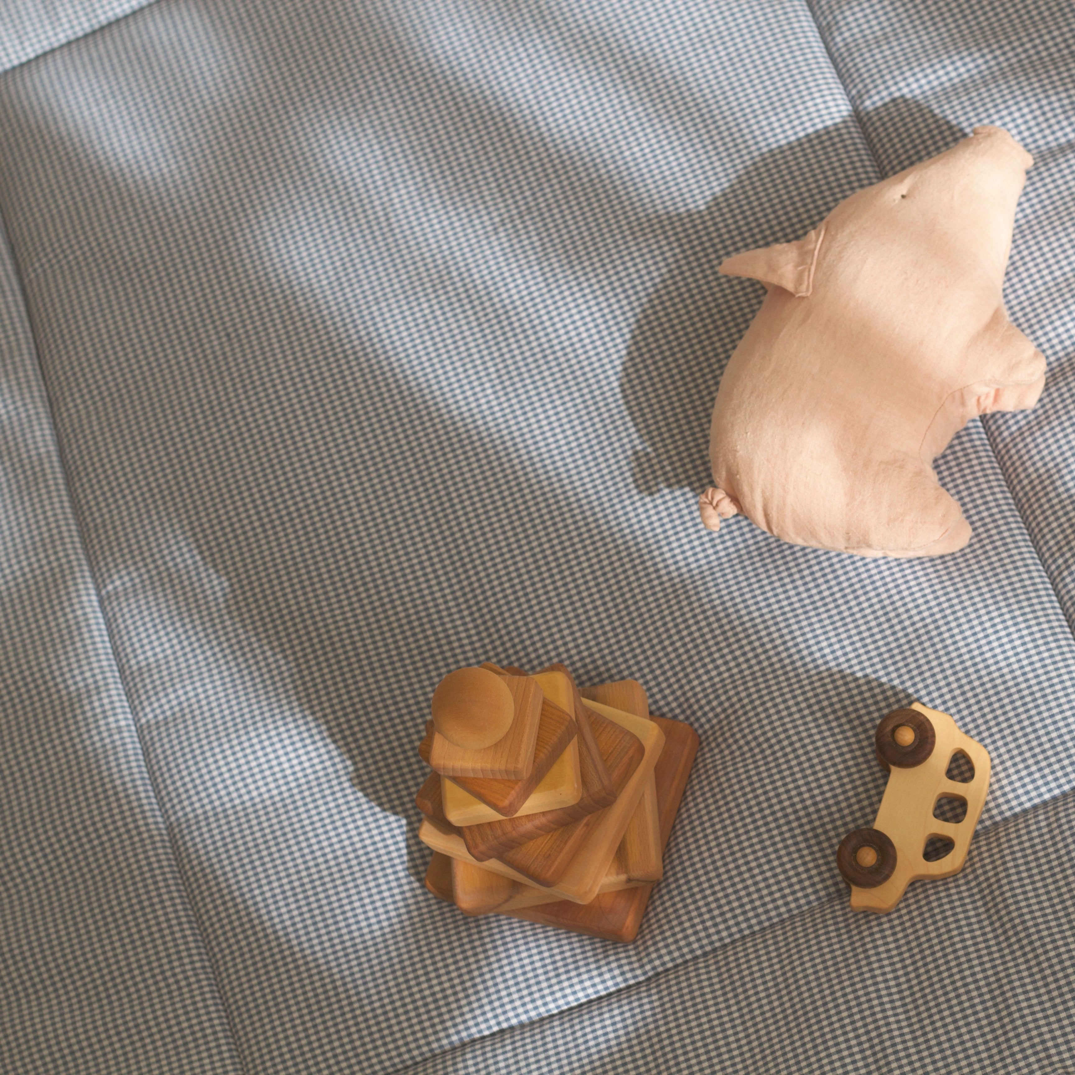 Speelmat blauw ruitjes