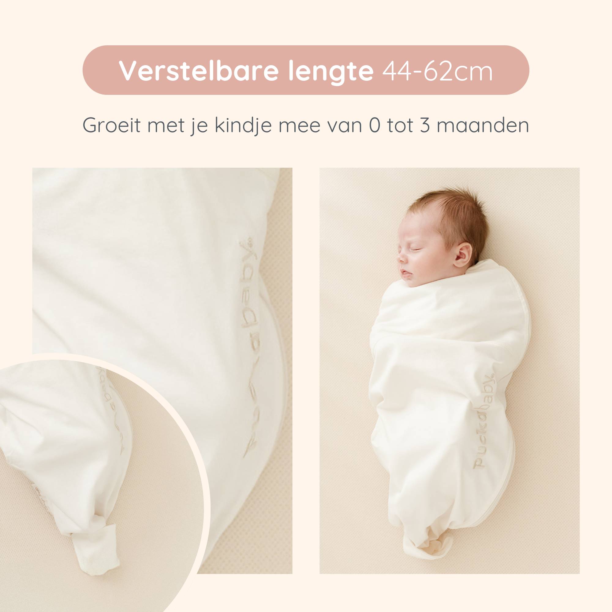 Verstelbaar Inbakerslaapzak Piep 0-3M Pure