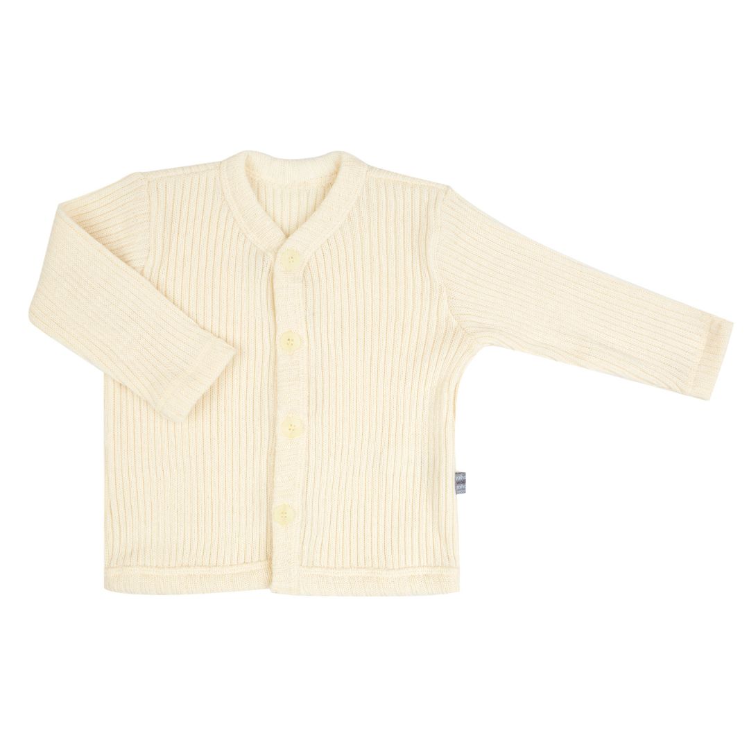 Vestje gemaakt van wolfleece in het naturel voor baby's van het merk Joha.