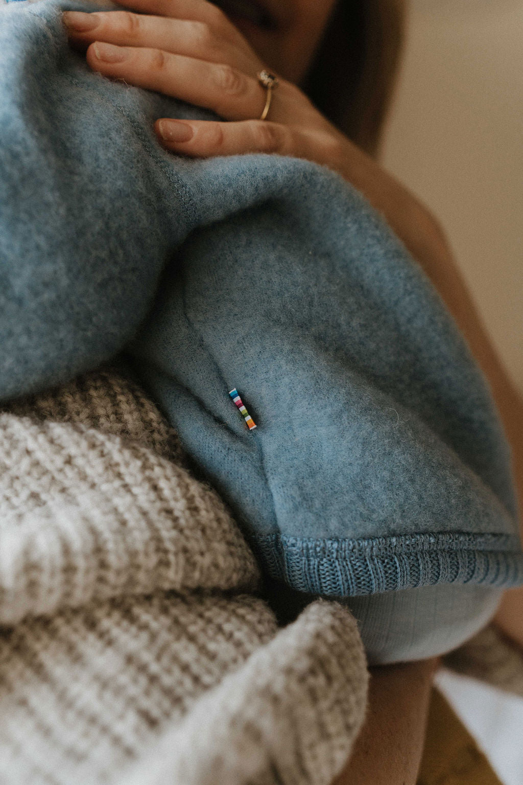 Vest wolfleece blauw
