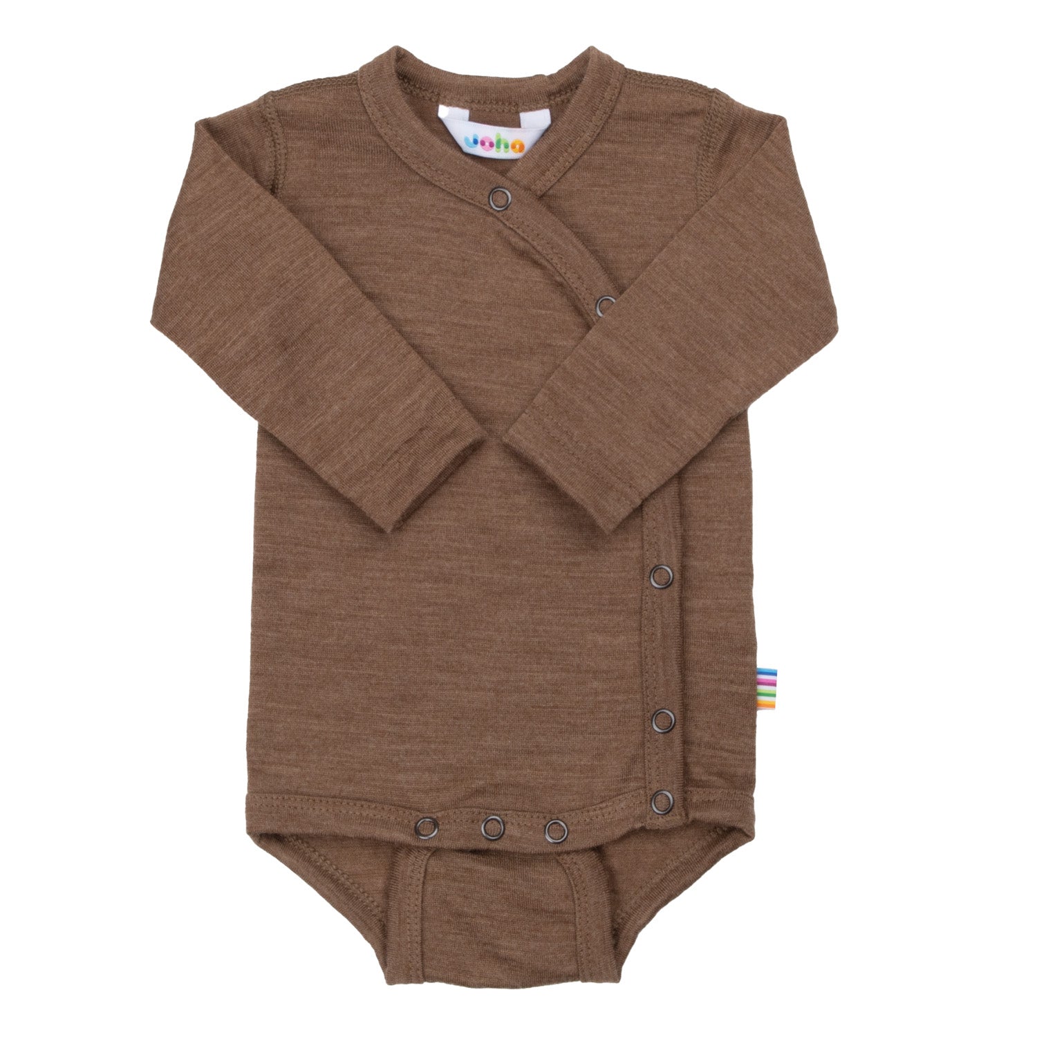 Wikkelromper merino wol bruin