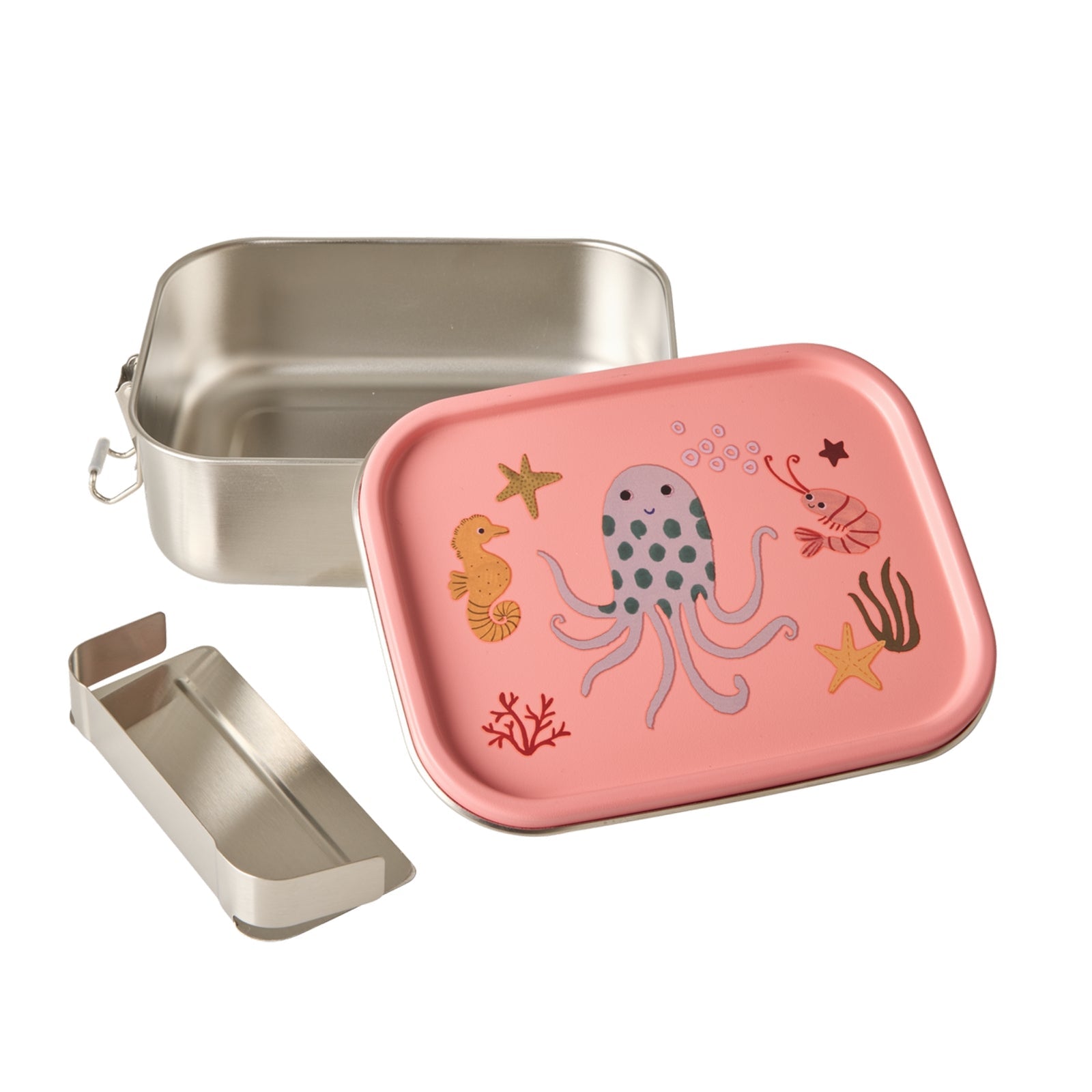 Lunchbox roestvrijstaal in coral kleur van het merk rice by rice