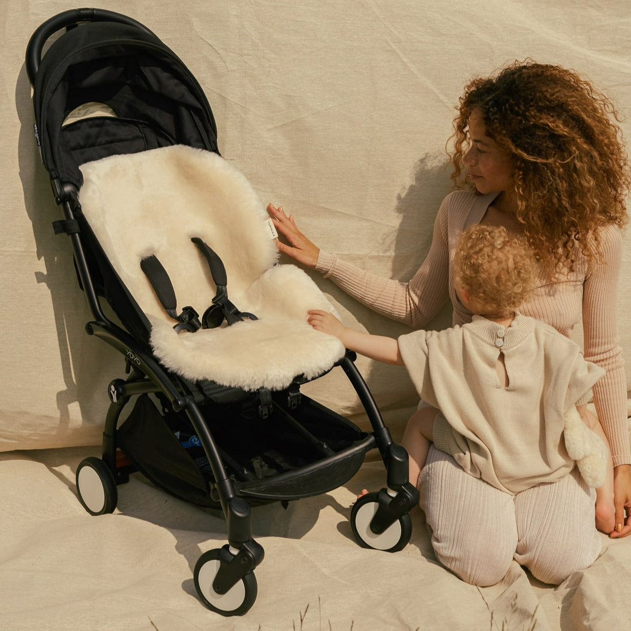 Binibamba Sheepskin snuggler peanut