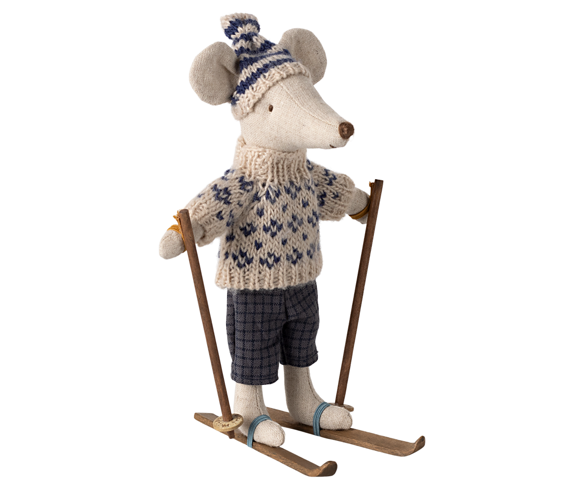 Maileg Winter mouse with ski set, Dad