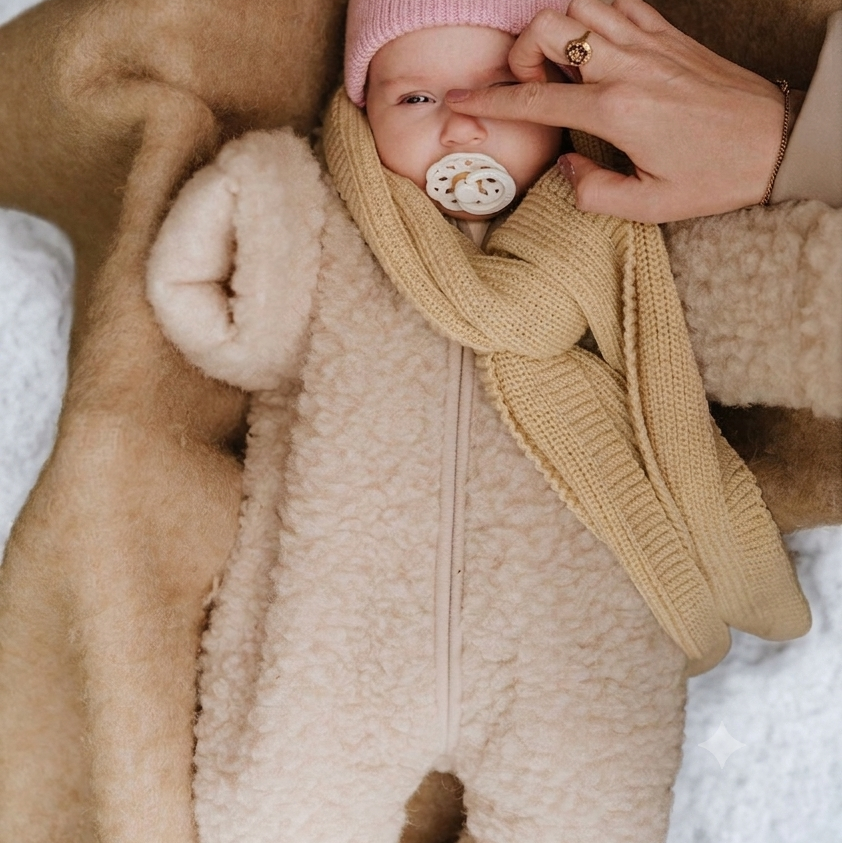 Overall teddy 100% wol beige