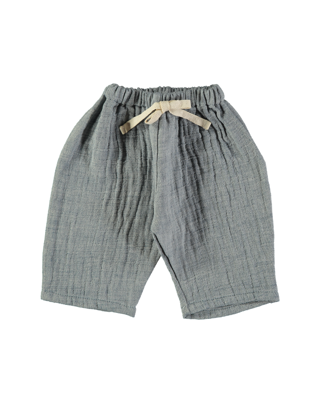 Linnen broek blauw melange