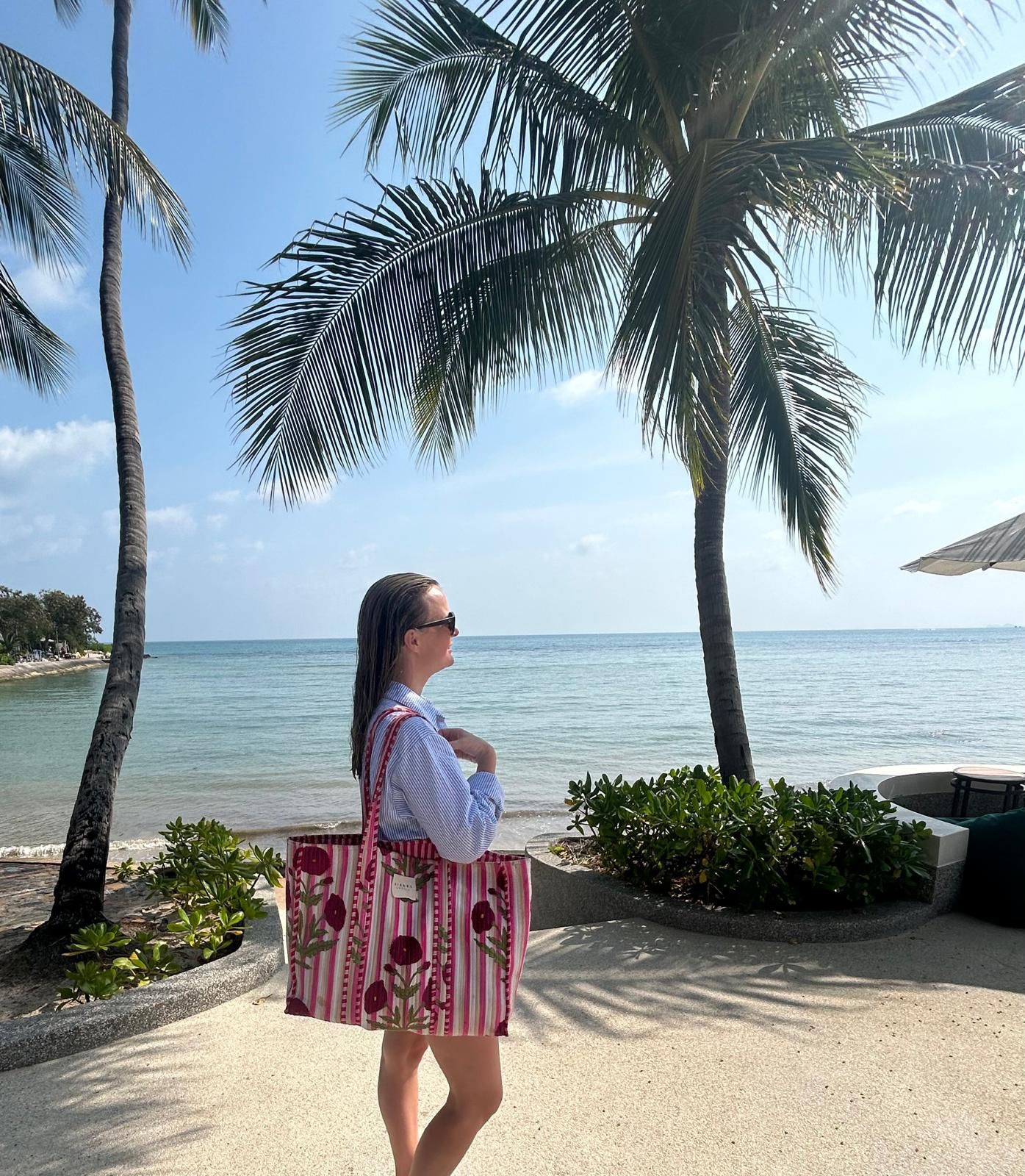 Pricilla organic cotton bag poppy rose