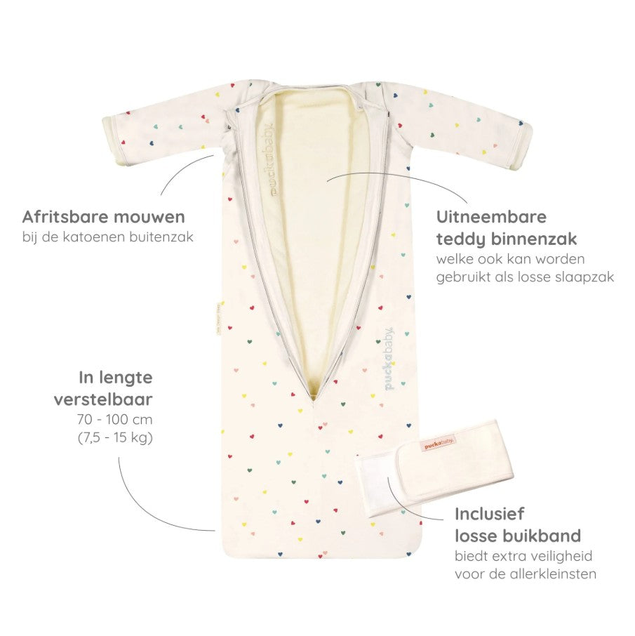 Meegroeislaapzak 6M-2.5Y hearts confetti