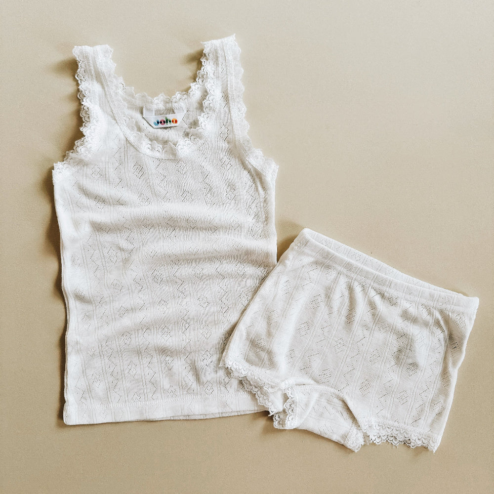 Pyjama hipster wol zijde met hempje voorzijde joha