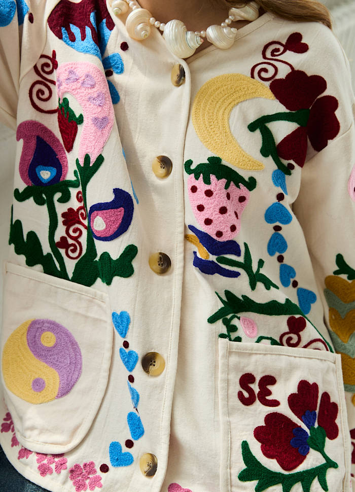 Maggie jacket white rose