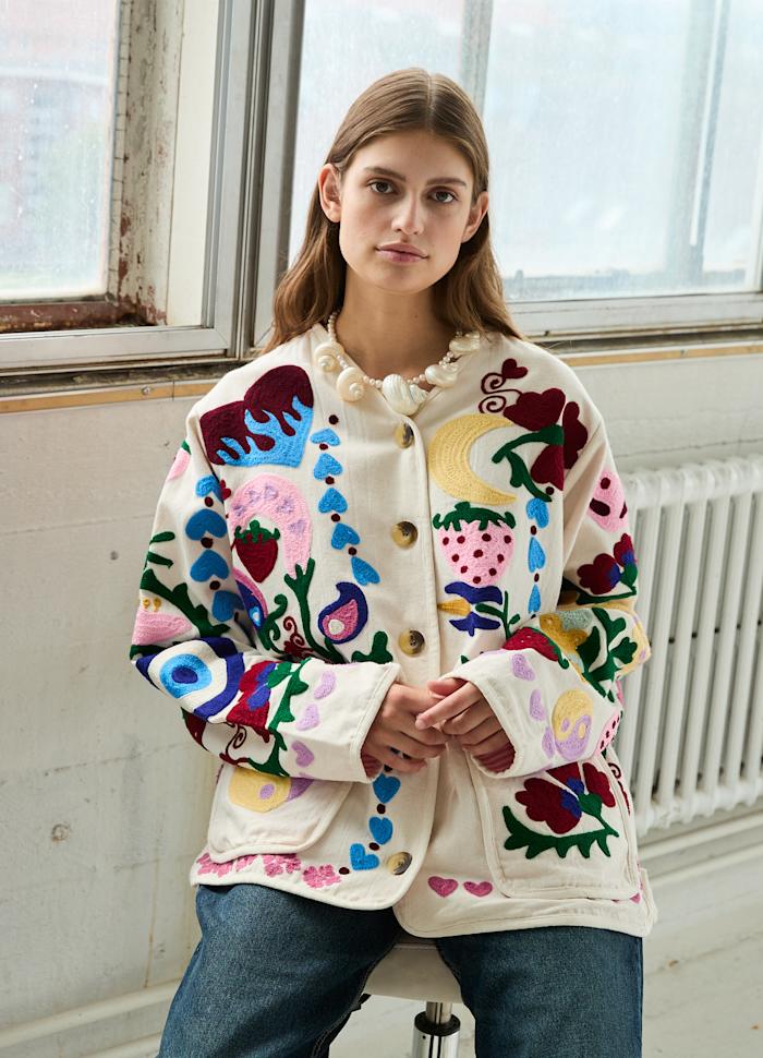 Maggie jacket white rose