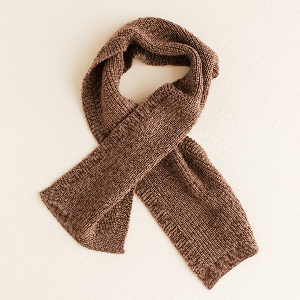 Voorzijde Sjaal gustave mocha Hvid