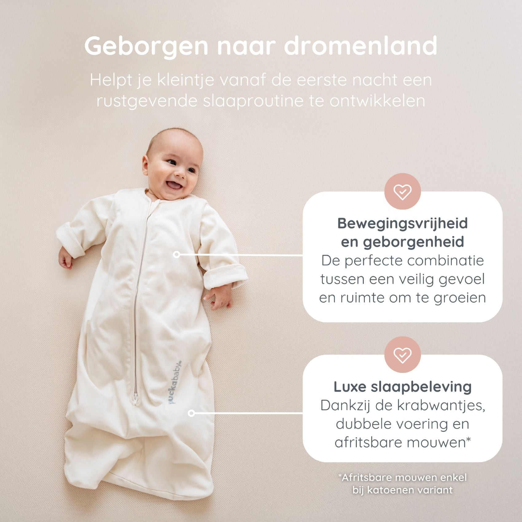 Kindje aan Slaapzak 0-6M Katoen Pure