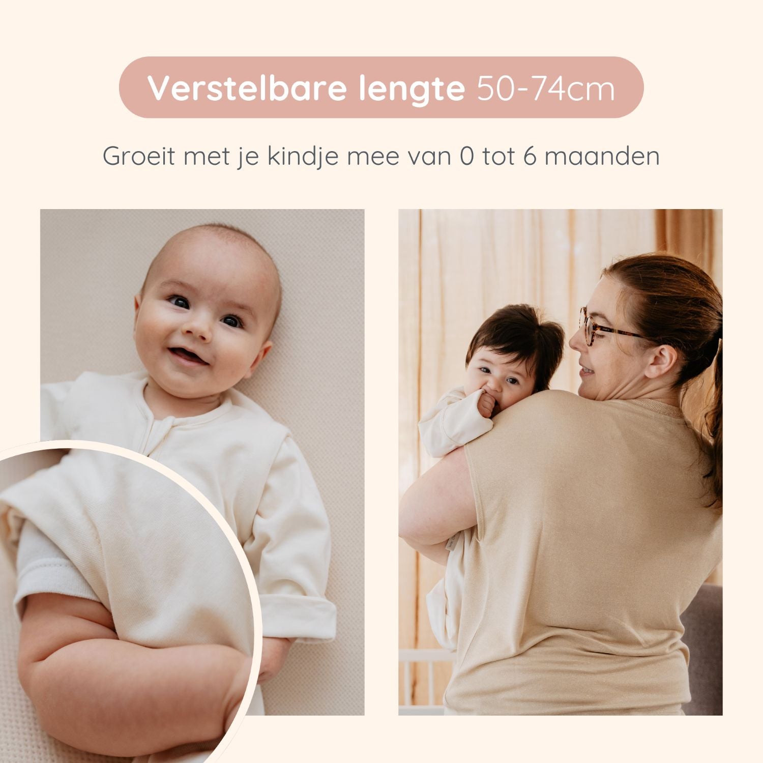 Verstelbare Slaapzak 0-6M Katoen Pure Pûckababy