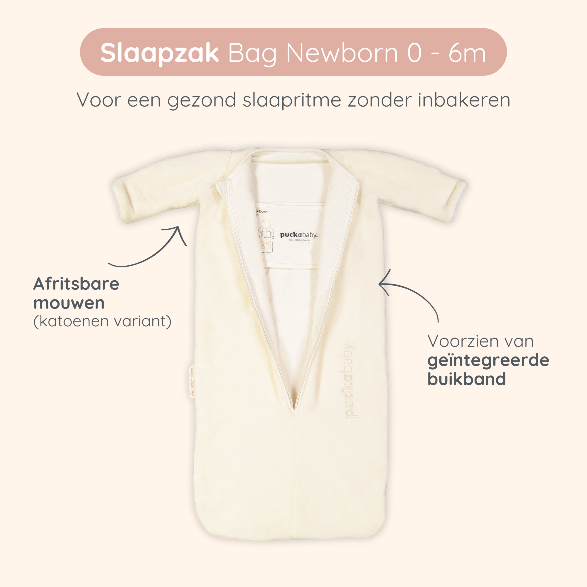 Instructie Slaapzak Winter 0-6M Teddy Pure Puckababy