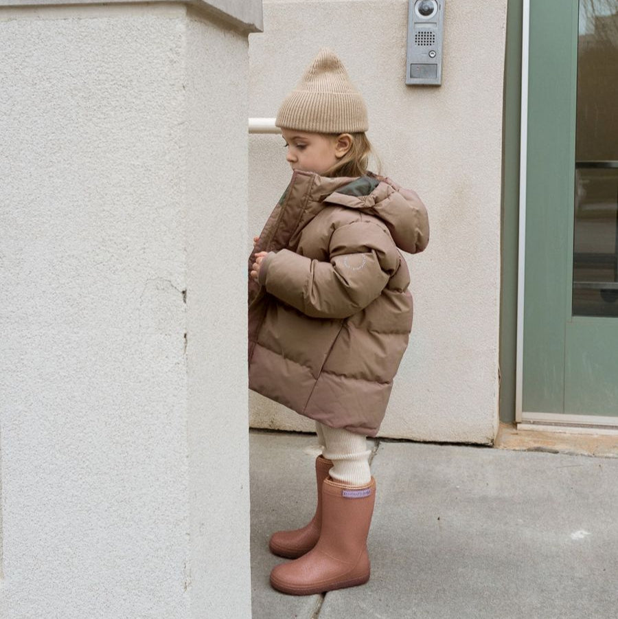 Thermoboots glitter rose taupe enfant