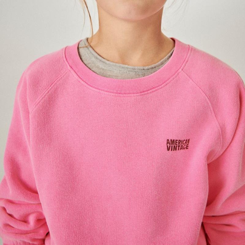 Trui rose fluo American vintage zoom in.