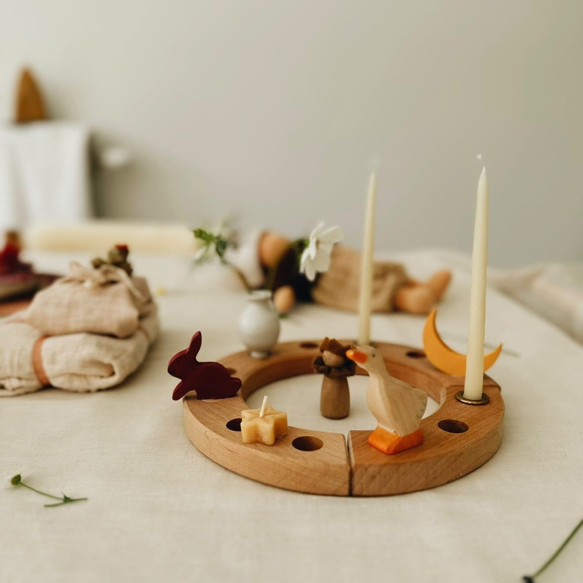 Verjaardagsring klein naturel grimms