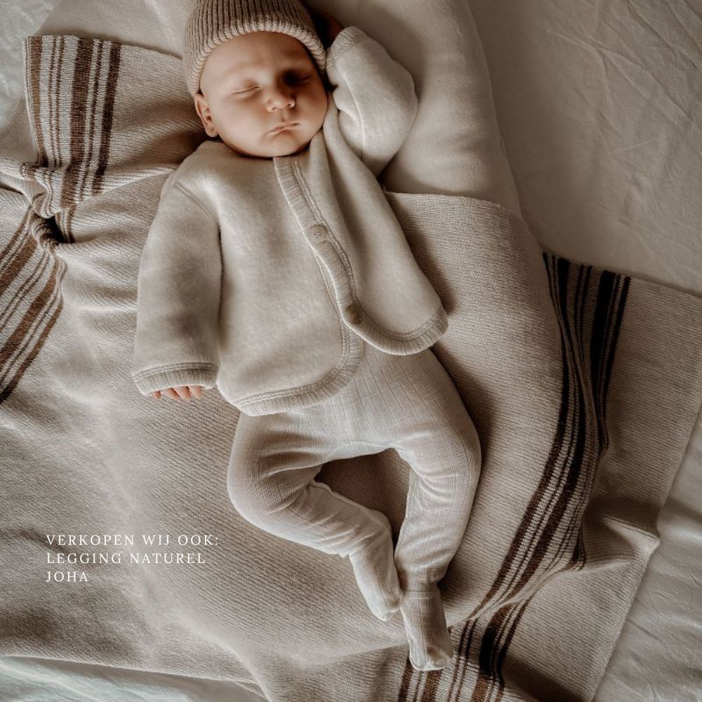 Wolfleece jasje van wol voor baby's in de kleur naturel van het merk Joha 3.