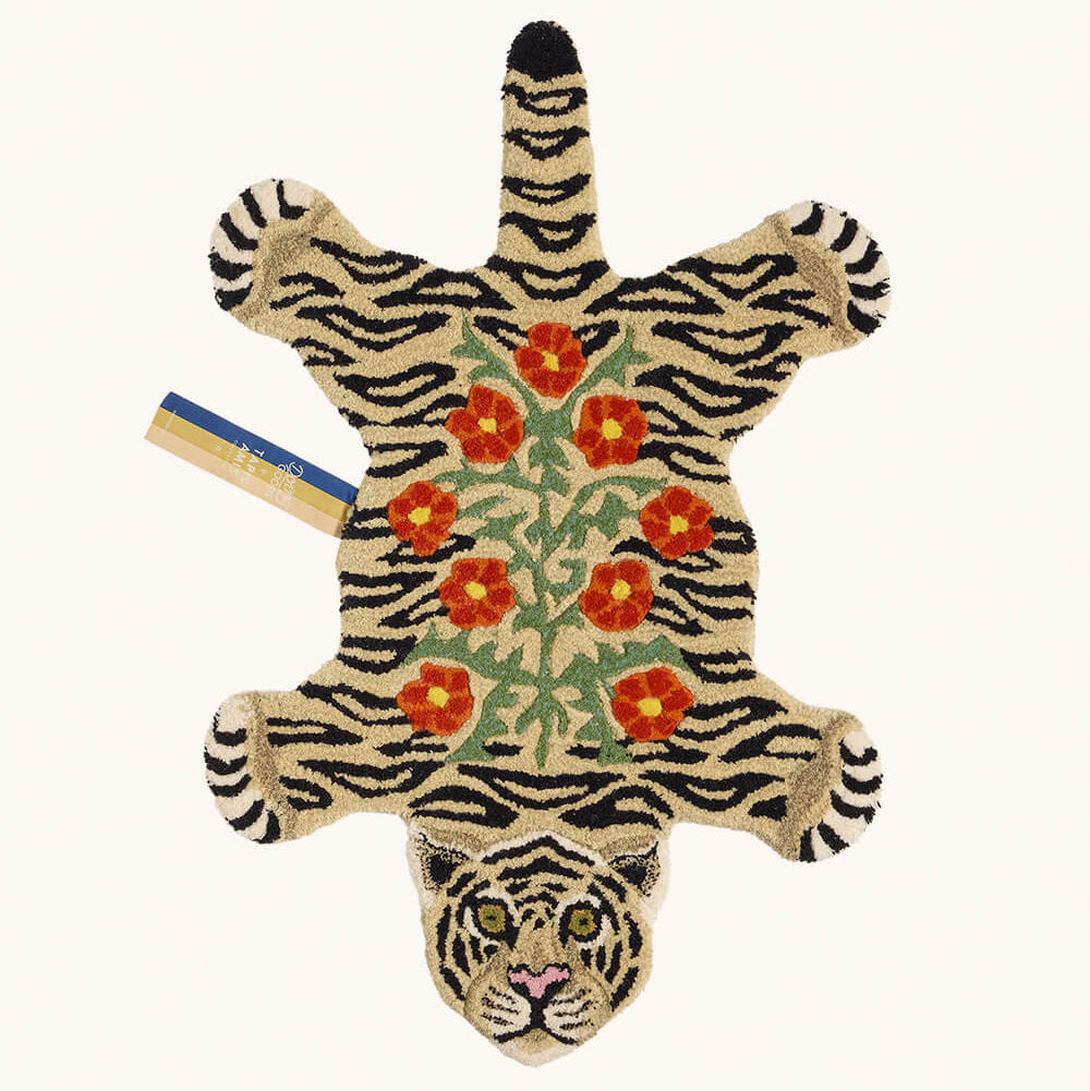 Vloerkleed witte tijger groot