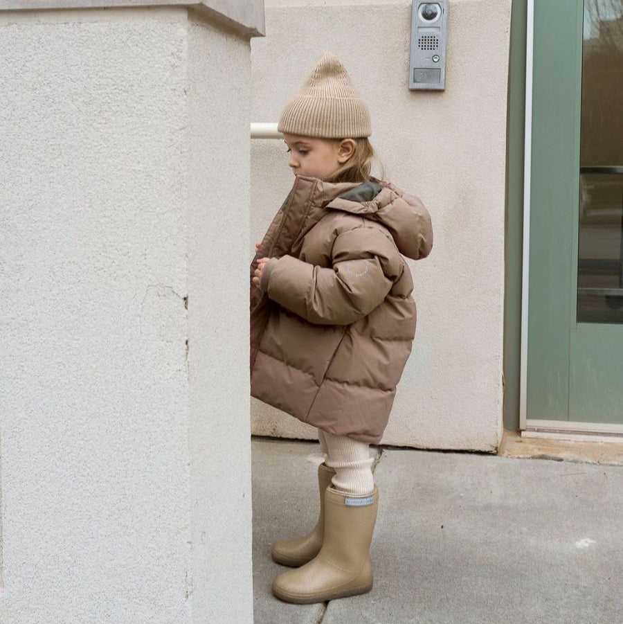 Winterjas unisex beige fungi enfant