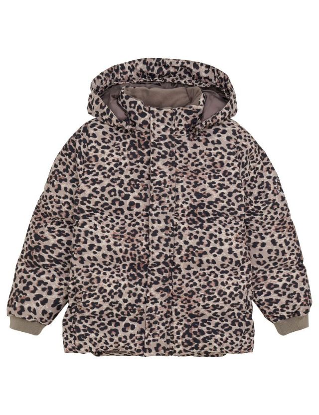 Winterjas pine bark leopard enfant voorzijde