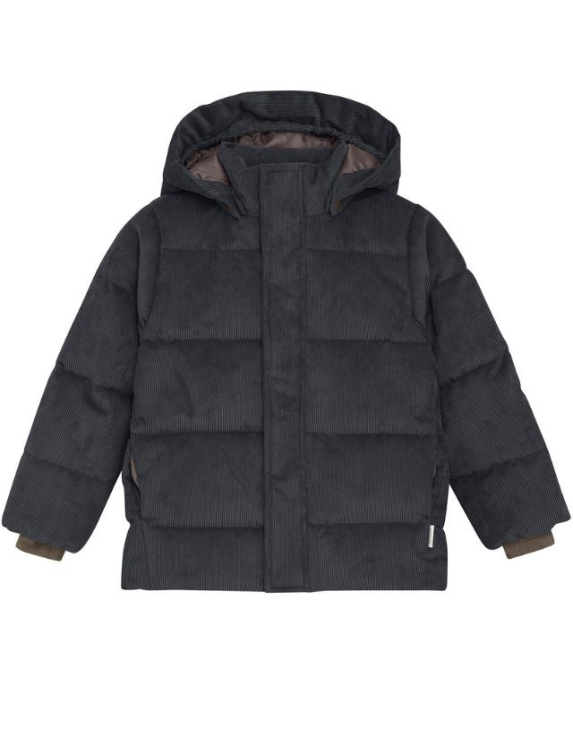 Winterjas ebony grijs corduroy enfant