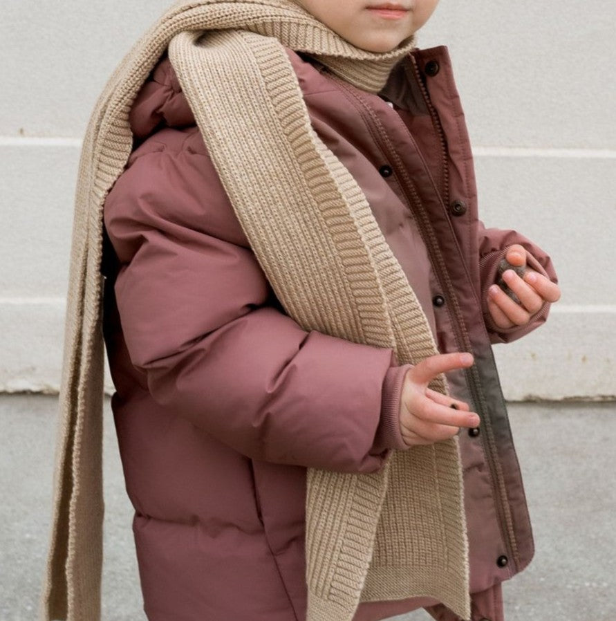 Winterjas rose taupe enfant