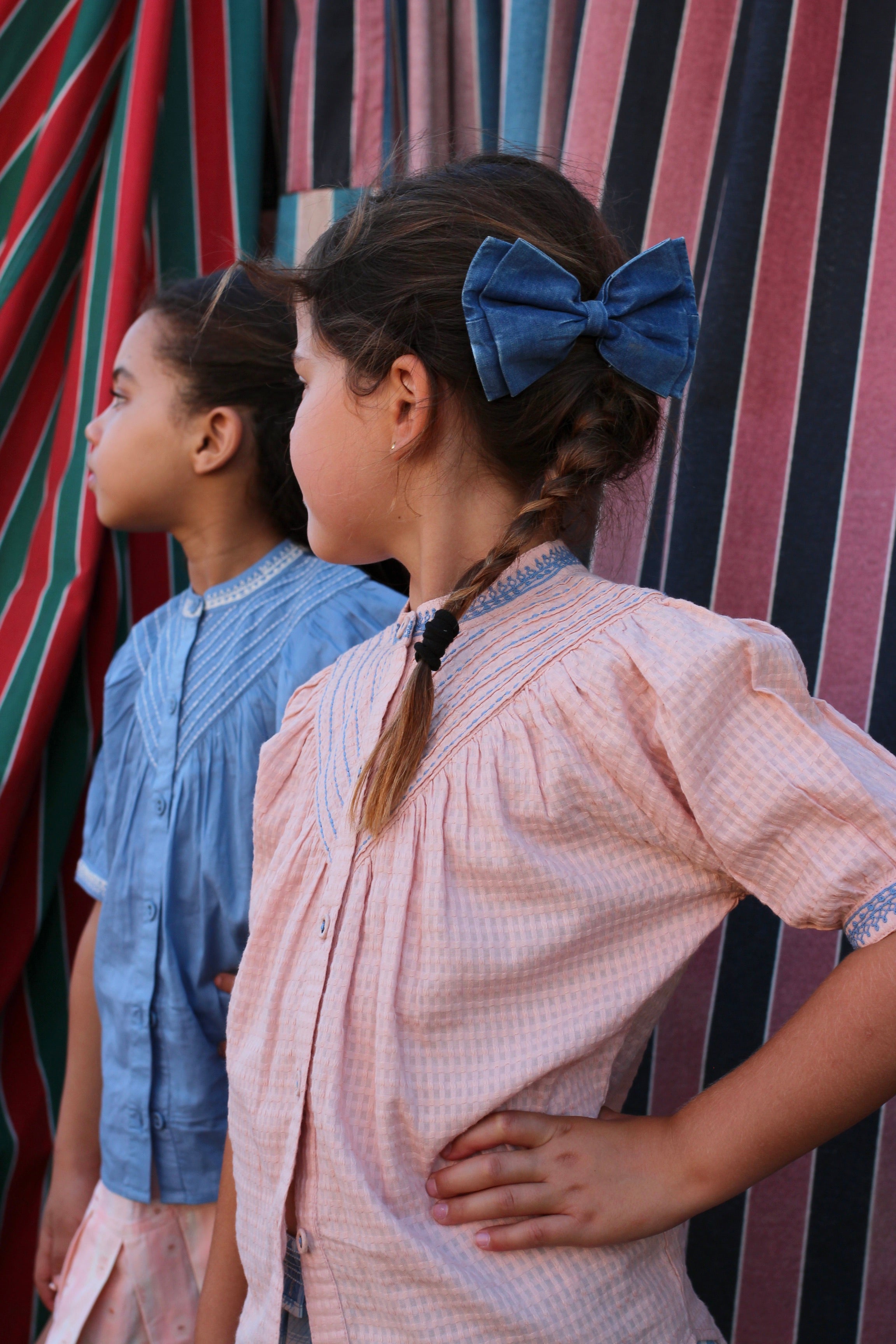 Bonjour Diary ESSENTIAL BLOUSE Light pink organic seersucker voile